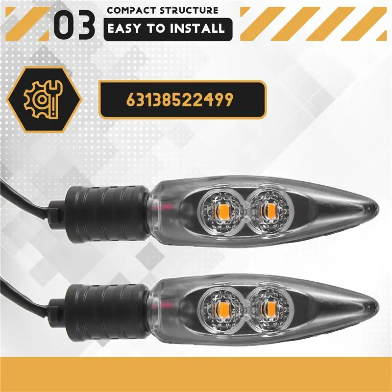 AU16-For -BMW R1200GS Adv F650GS R1200R S1000R S1000RR F800GS K1300S G310R/GS Blinker Turn Signals LED Indicators