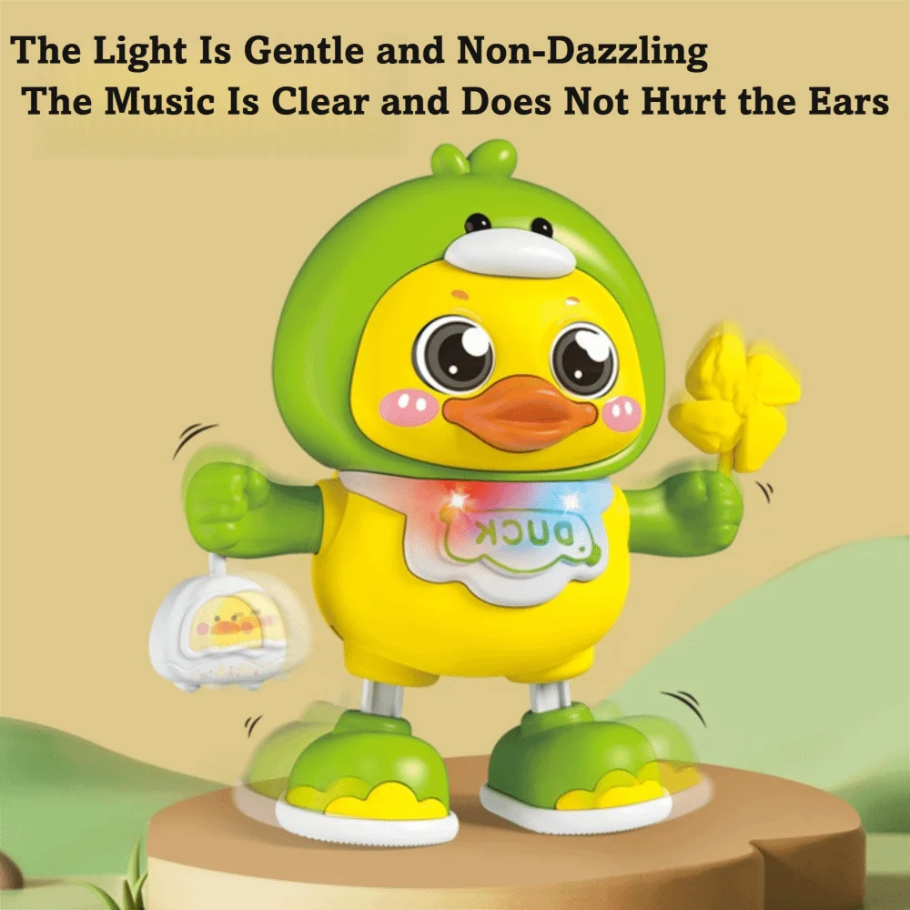 Cartoon Electric Duck Toy Crawling Training with Light Dancing Duck Toy Durable Cute Shape Singing Dancing Toy Children Gift