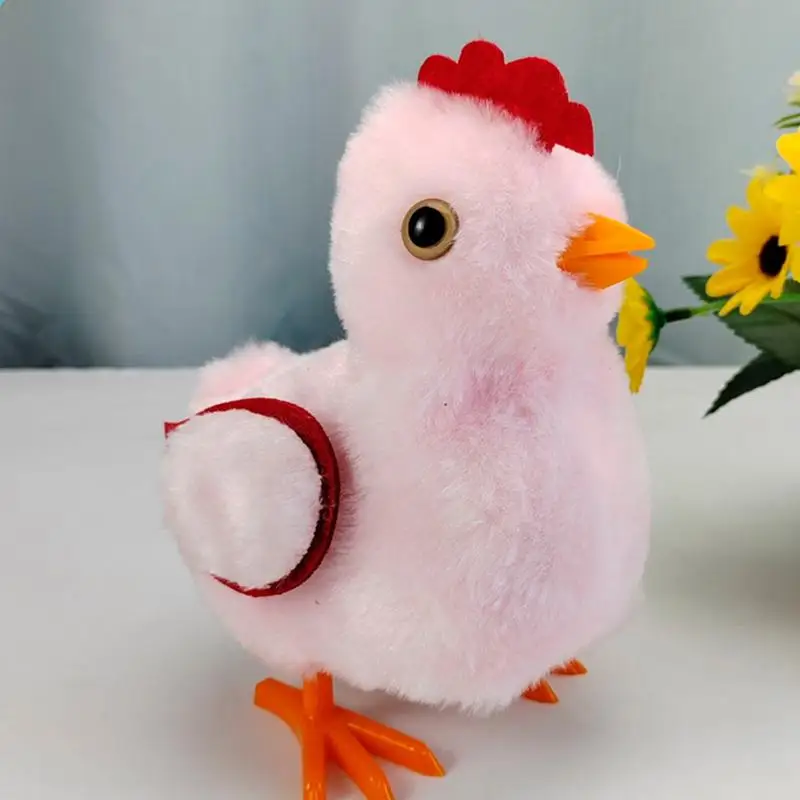 Pollo de peluche, juguete electrónico de pollo de peluche con sonidos y movimientos, alas suaves para saltar, batería de pollo para caminar