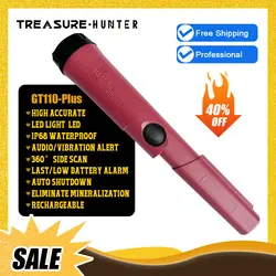 Treasure Hunter GT110-Plus Pinponter rilevatore di metalli portatile sonda puntatore rilevatore di monete d'oro pinpunting sensibilità impermeabile