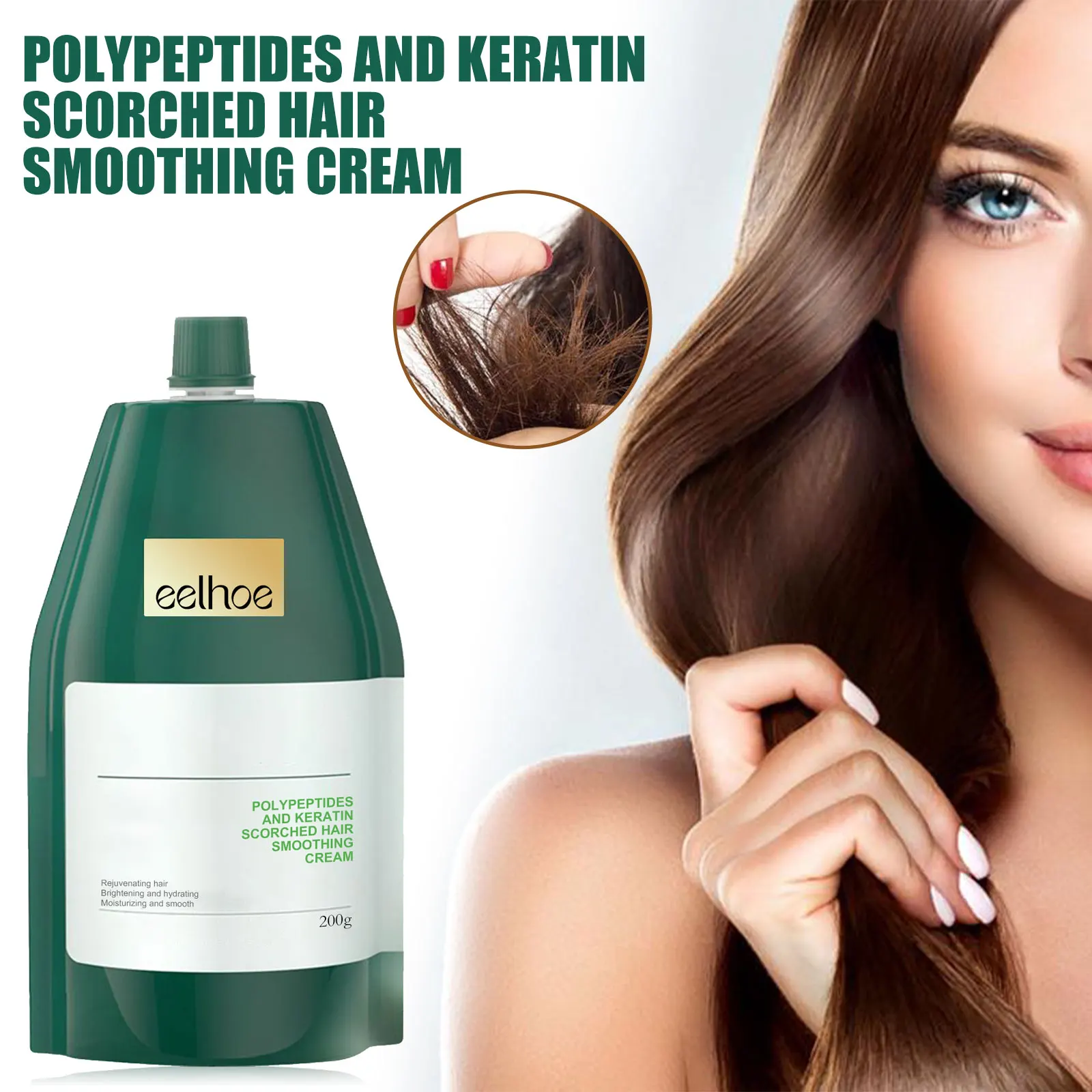 Smooth Hair Repair Cream Tames Frizz and Split Ends Repairs Damaged Hair and Leaves Hair Soft and Manageable
