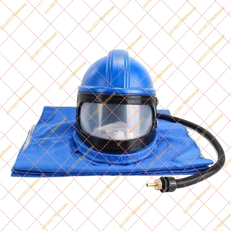 Sandblasting Hood & Air Supply Hose, Protective Sand Blast Helmet