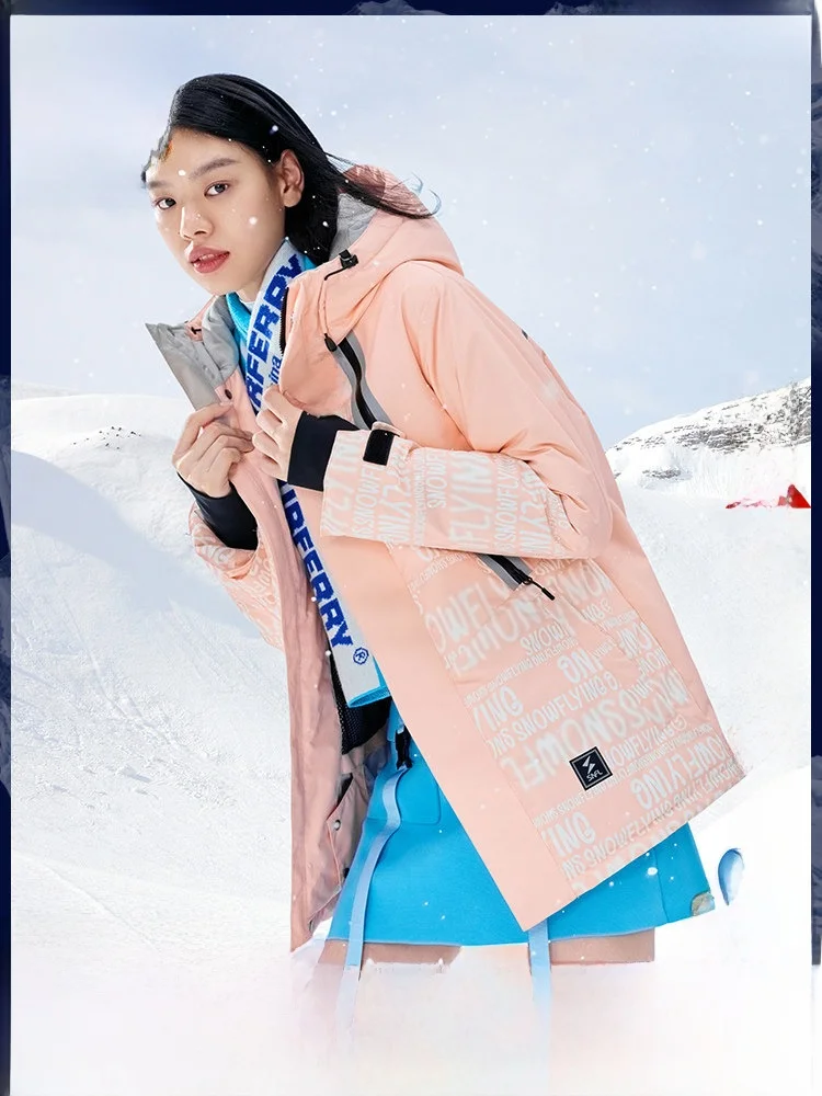 

Peak Skiing Snow Flng Winter New Couple 4-Level Waterproof Windproof Night Protection ort down Jaet Polyester Du down...