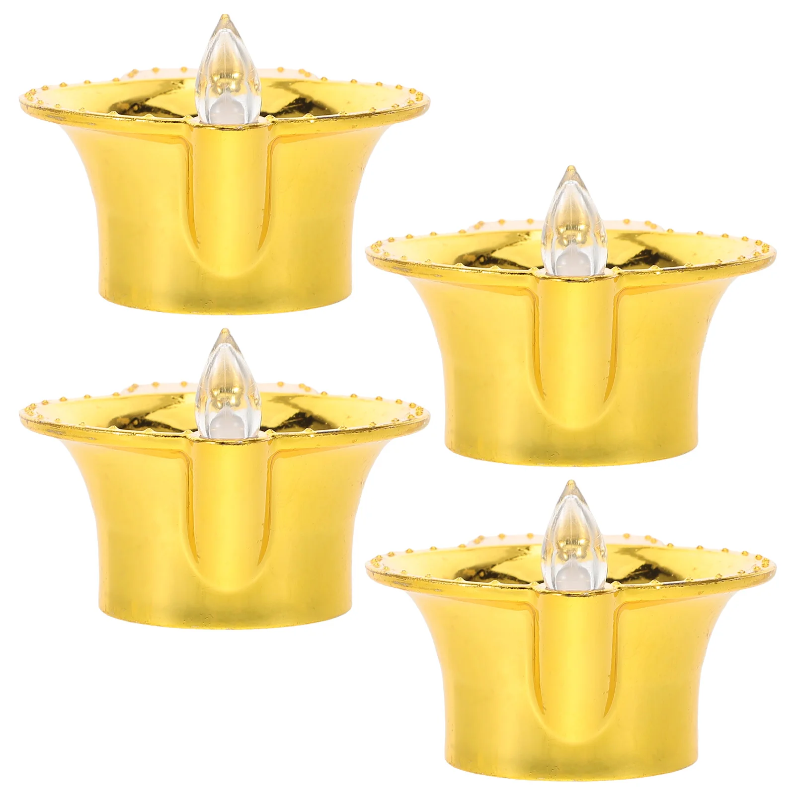 

4pcs Waterproof Led Lights Flameless Operated For Party Wedding Decor Indoor Outdoor Use Decorative Electric