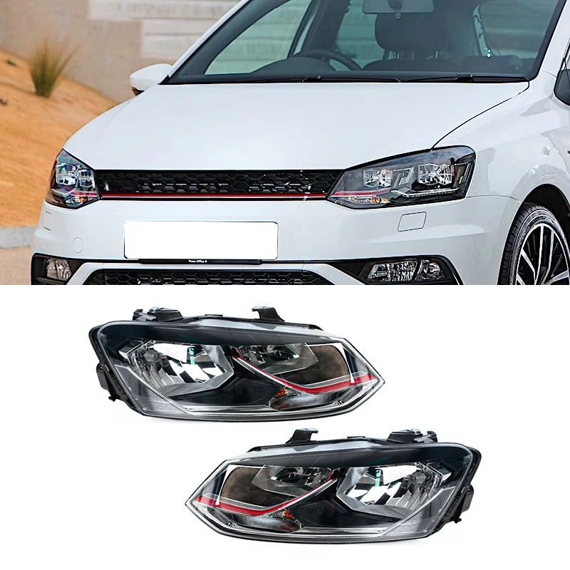 LED Headlights For Polo Gti 2014 2015 2016 2017 Daytime Running Headlights Turn Signal Flashing Light Driving Light Assembly