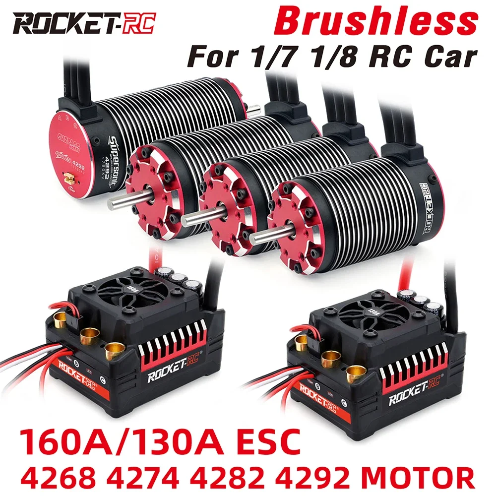 UniFlySurpass Hobby Rocket-RC Brushless Motor And ESC Combo 4268 160A 130A For 1/8 1/7 RC Car Supersonic V2 Motor 4268 4274 4282