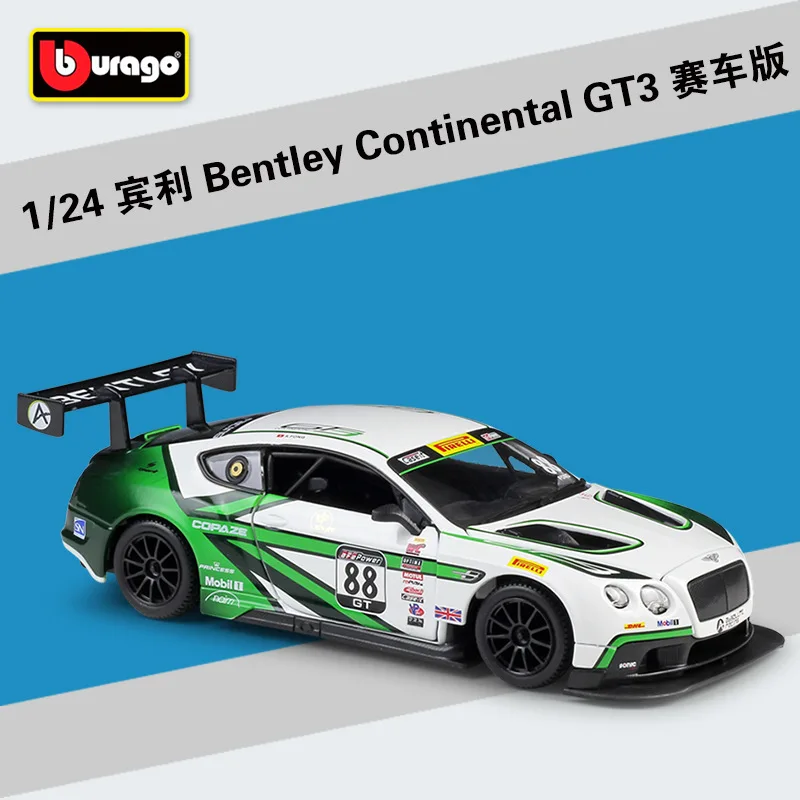 

Bburago 1:24 Bentley Continental GT3 Racing Edition Simulation Alloy Car Model Collect gifts toy B447