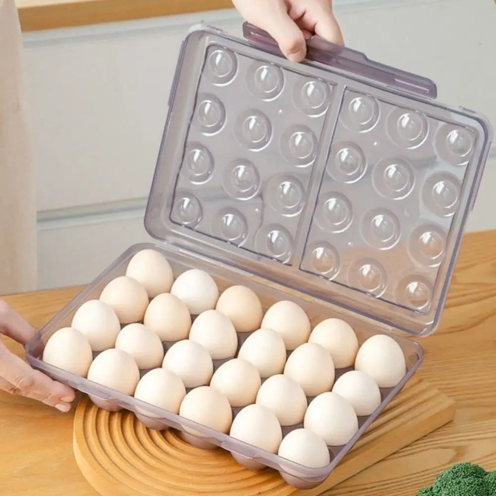 Multipurpose Plastic Egg Storage Box 6/15/24 Grids Space Saving Egg Tray Anti-collision with Lid Egg Protector Camping