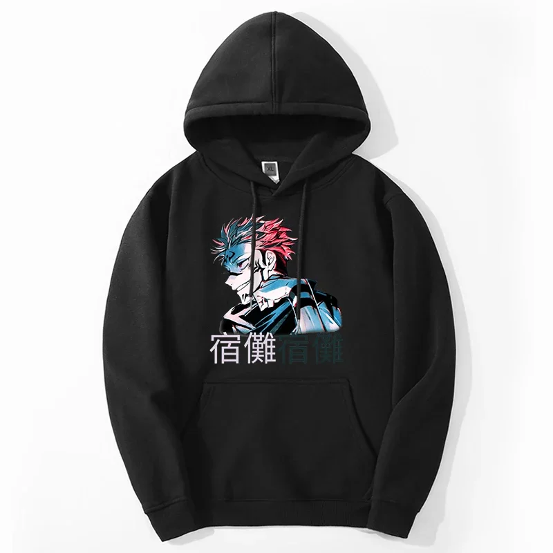 

Худи мужское с японским аниме-принтом, свитшот с капюшоном, худи годзо Сатору, модная одежда оверсайз