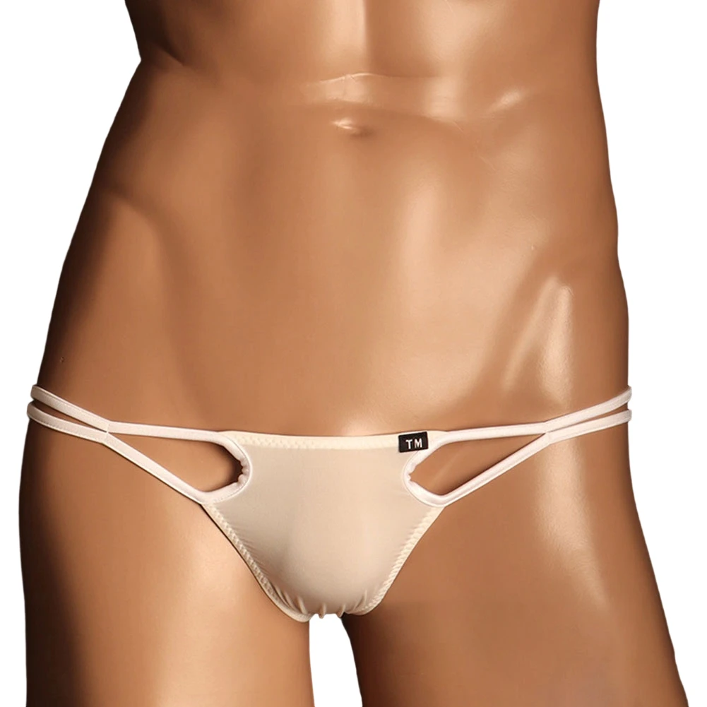 Men Hollow Briefs Double Rope Very Hot Lingerie Low Rise T-back Unisex PantiesG-strings Thongs Erotic Underwear Men's Underpants