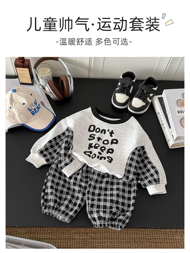 Baby Jungen Mädchen Kleidung Sweatshirt-Sets Neue Herbst Kinder Cartoon-Print Langarm Pullover Oberteile+Hosen 2-teilige Kinder Freizeitoutfits – Detail 5
