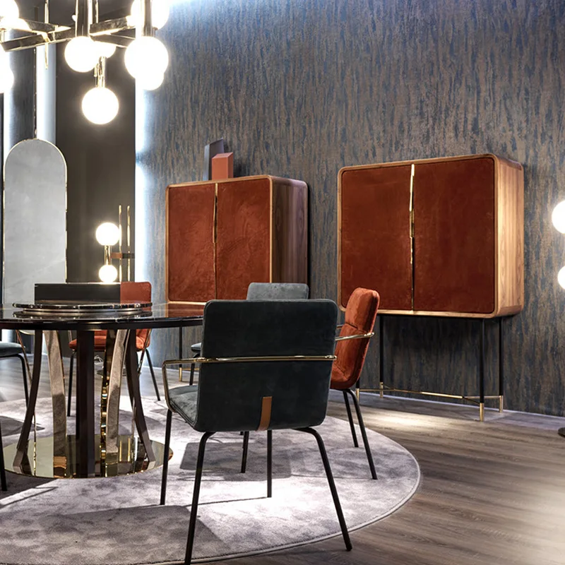 Light luxury wine cabinet living room red wine rack against the wall vertical household high-end modern living room high cabinet