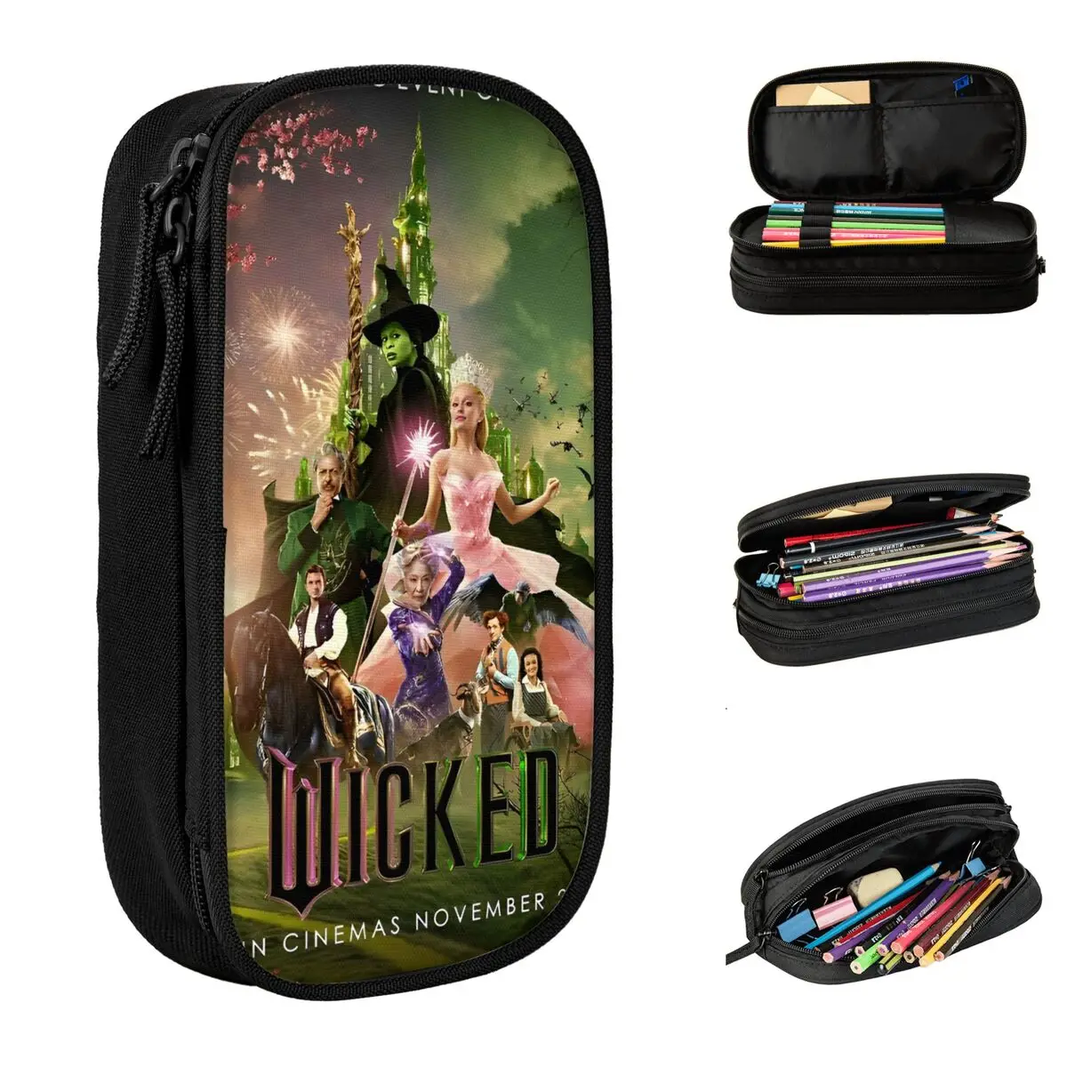 Epic Musical Fantasy Film Wicked Pencil Case Fashion Pen Holder Bags Kids Large Storage School Supplies Gifts Pencil Pouch