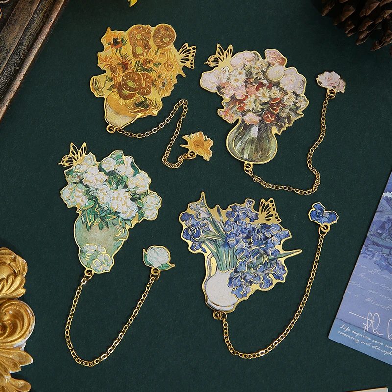 قطعة واحدة من الإشارات المرجعية المعدنية الرائعة ذات المظهر الزهري الرومانسي مناسبة لطلاب القراءة لعشاق اللوازم المكتبية المدرسية