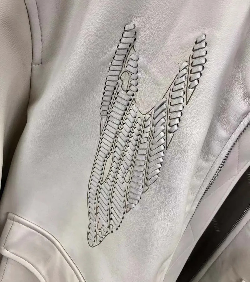 Men Coat Spring And Autumn 2024 New Fashion Genuine Leather Jacket Decoration Of Patterns Short Length Size M-4XL