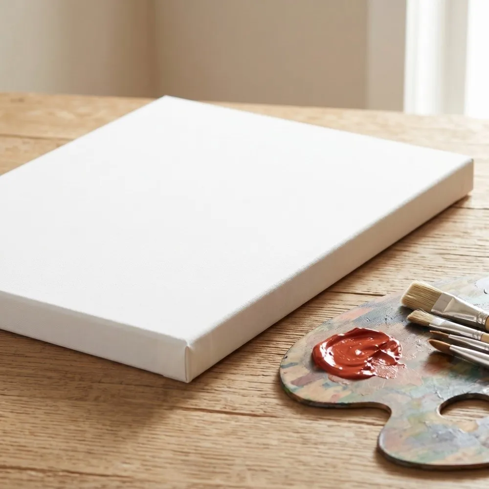 Painting Panel 11.8x15.7in Stretched Canvas Rectangle White Canvas Frame Hybrid Linen Painting Canvas Oil Painting