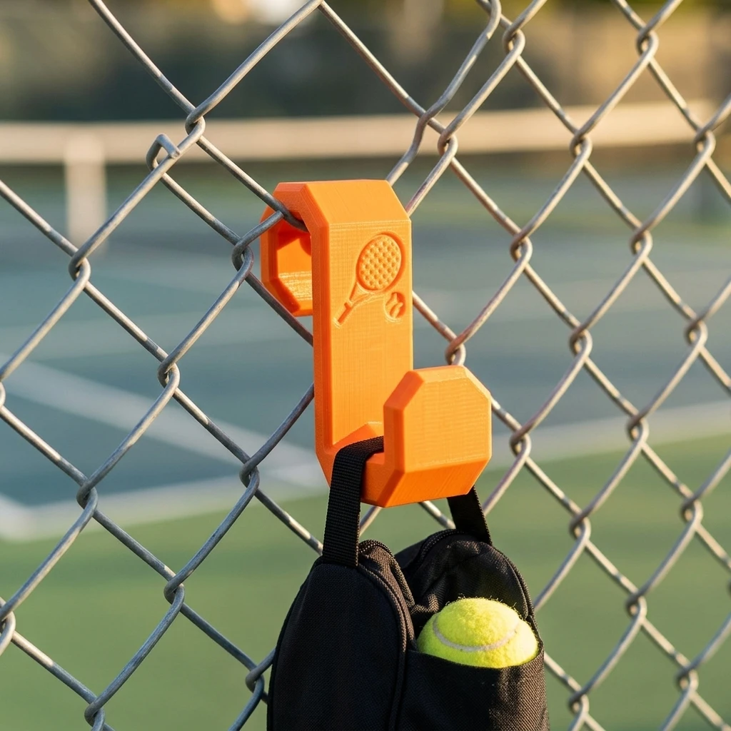 1pcs Portable 3D Printed Tennis Pickleball Fence Hook Lightweight ABS Plastic Bracket for Chain Link Courts Anti Slip Hook