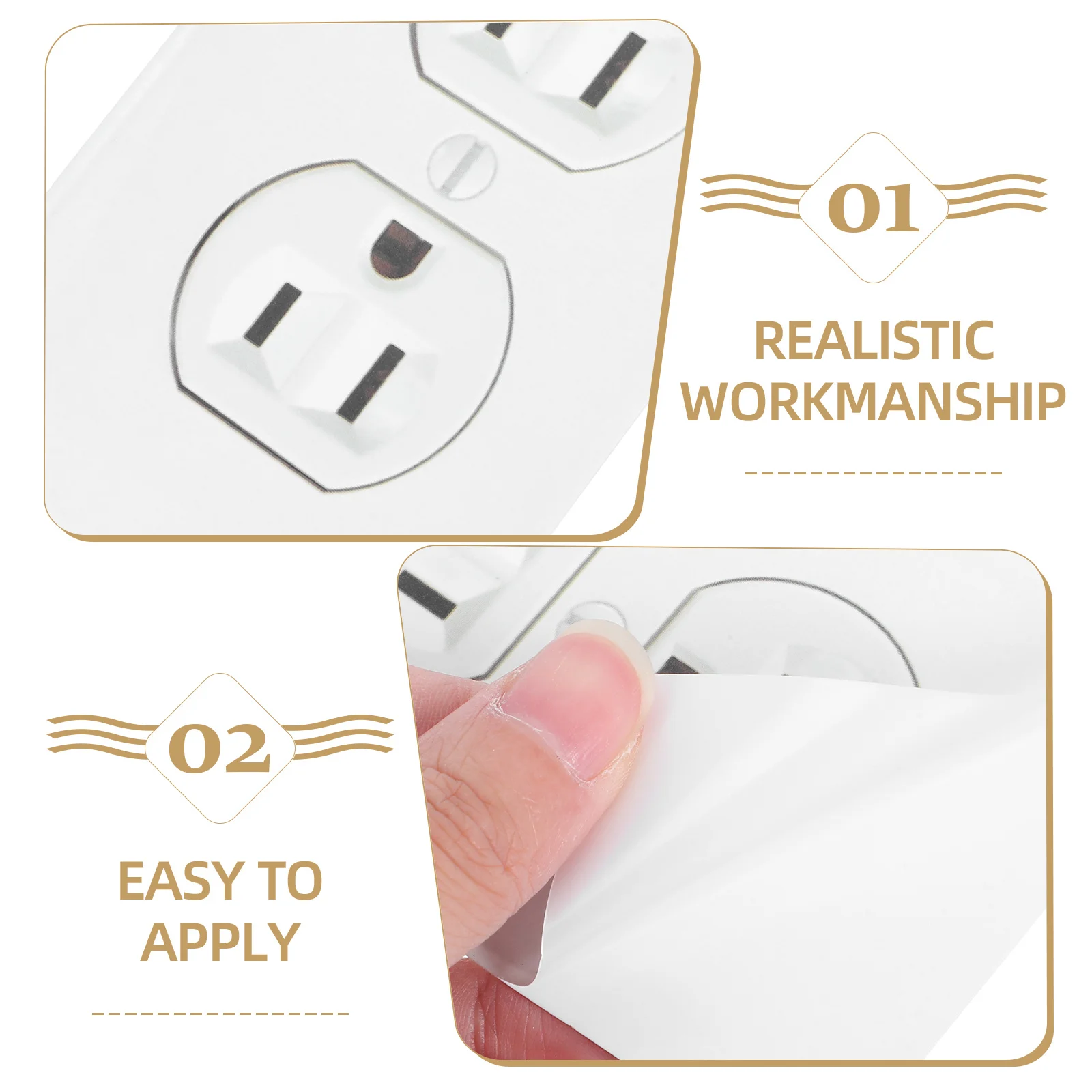 20 Peças de Adesivos de Tomada de Energia Falsos, Coberturas Decorativas para Tomadas Elétricas, Engraçadas para Escritório e Casa