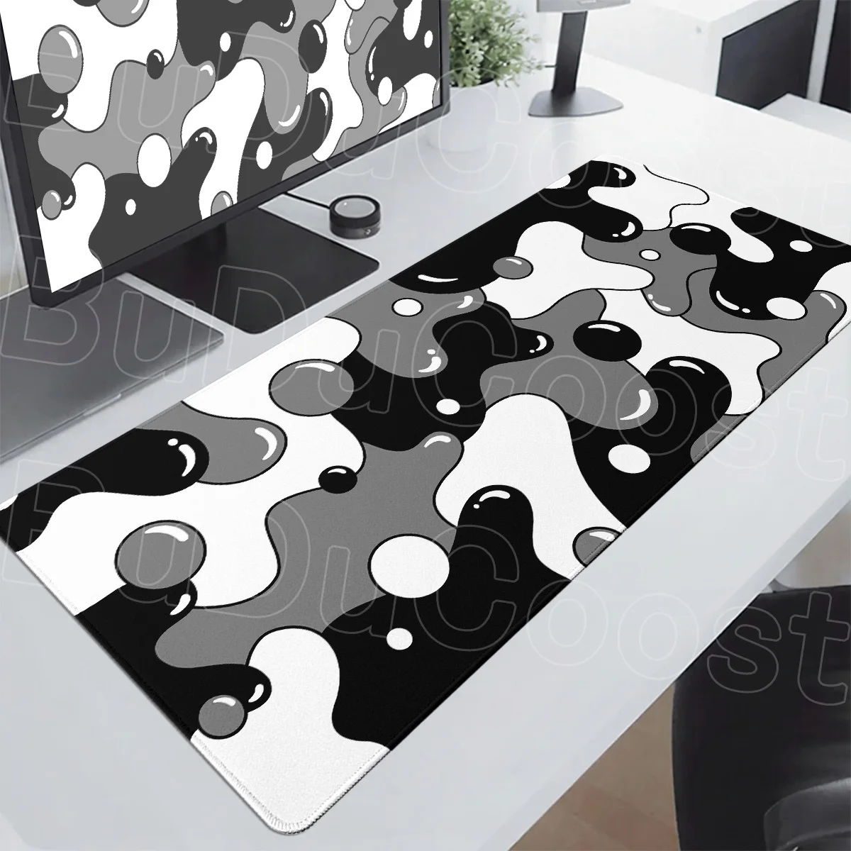30x80cm Gamer Mouse Office Long Table Pad Black & White Strata Liquid Mice Mat 30x60cm Laptop Non-slip Mausepad Keyboard Deskmat