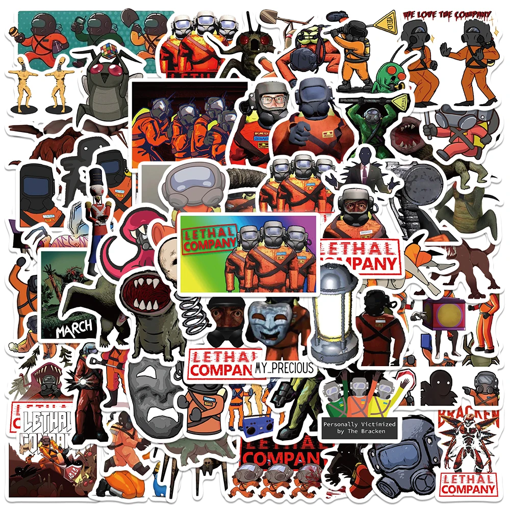 

62pcs Funny Game Lethal Company Stickers Cartoon Graffiti Decals For Laptop Luggage Skateboard Motorcycle Bicycle Phone Stickers