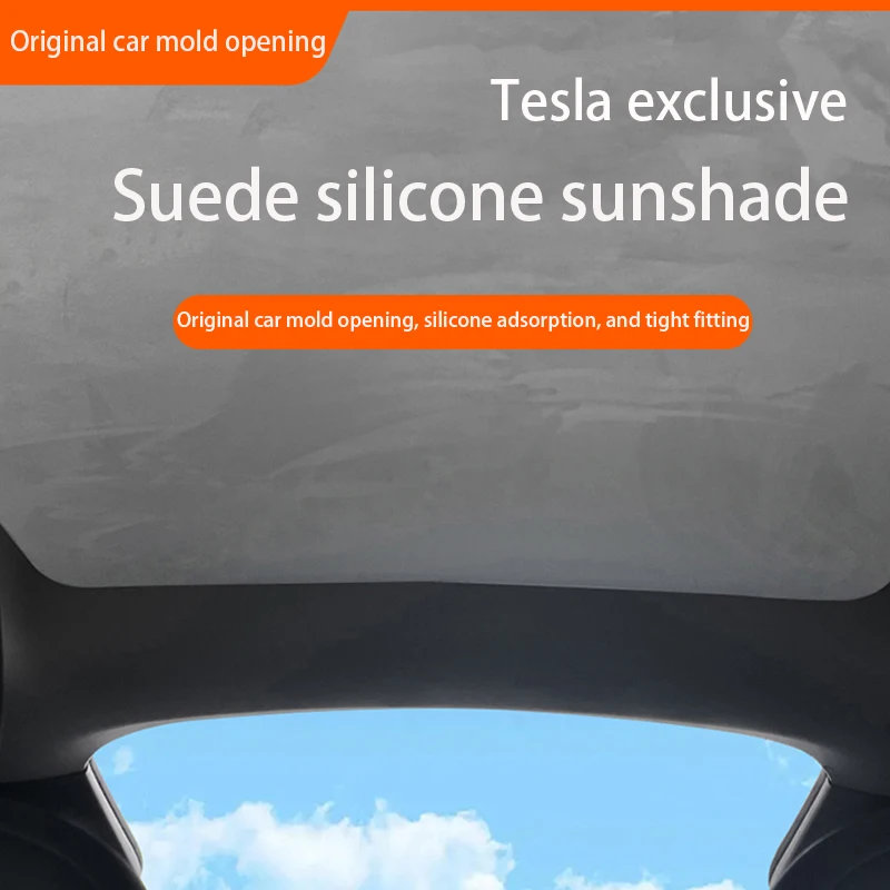 Electrostatic Sorption Sunshade Ice Cloth Sunroof Front Rear Glass Skylight Sun Shade Interior Cooling for Tesla Model 3 Model Y