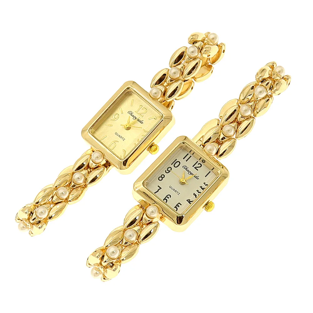 Популярные женские часы, деловые роскошные женские модные кварцевые часы, простые весы, квадратные качественные позолоченные часы из нержавеющей стали