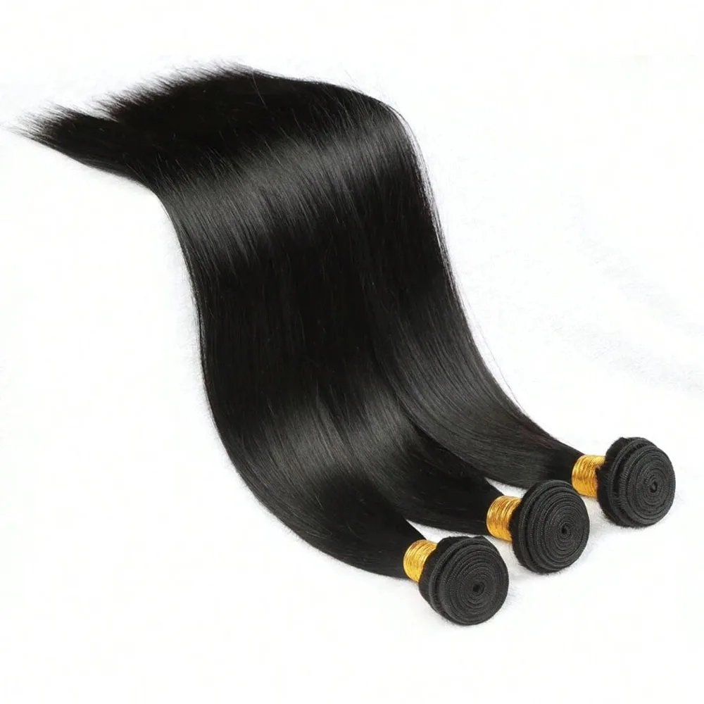 100% человеческие волосы Remy, двойной машинный уток для женщин, натуральный черный цвет, прямые волосы для наращивания, 1/3/4 пучка