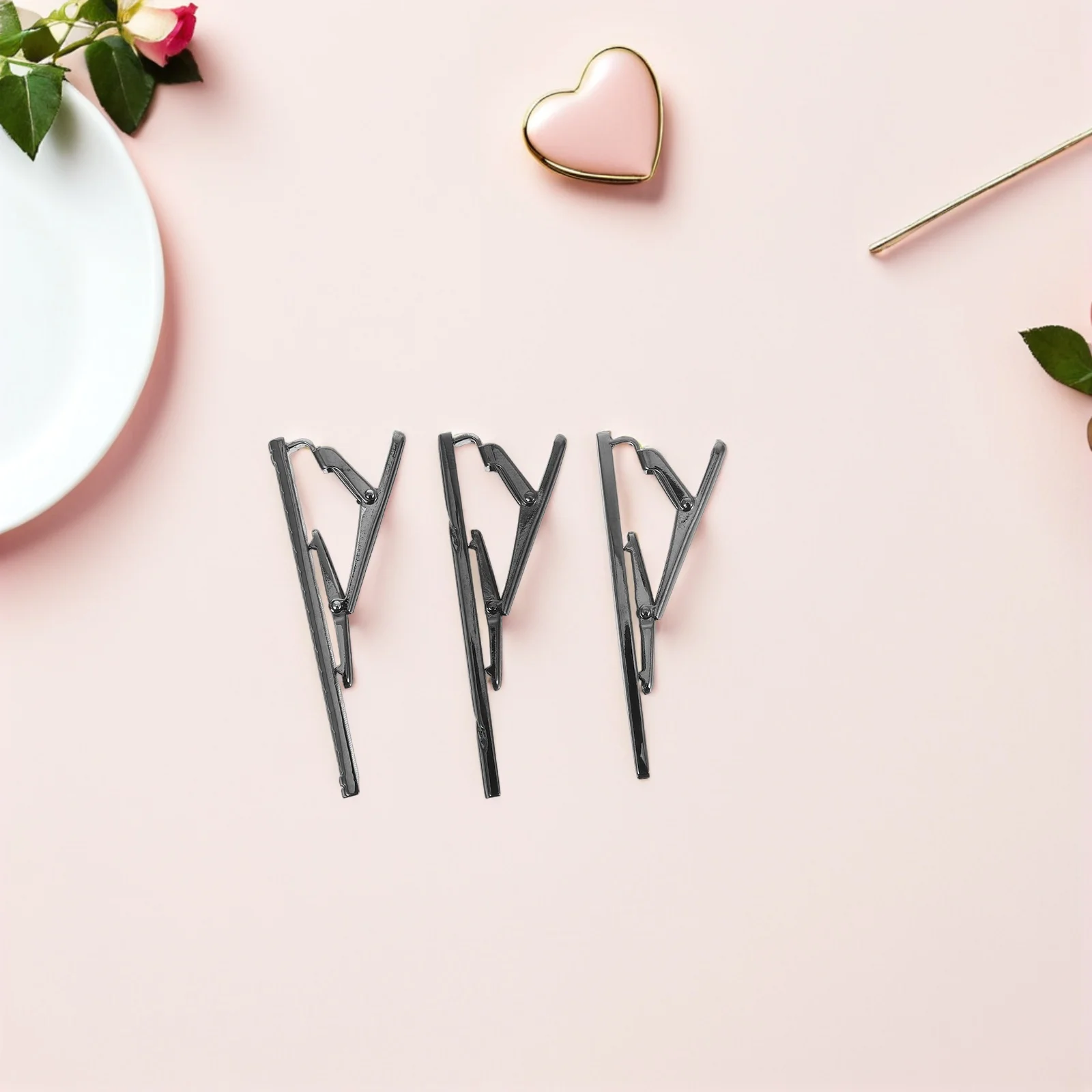 

3Pcs Business Tie Clips Black Engraved Copper Necktie Bars for Men Office Party Formal Tie Clips for Men Necktie Clip