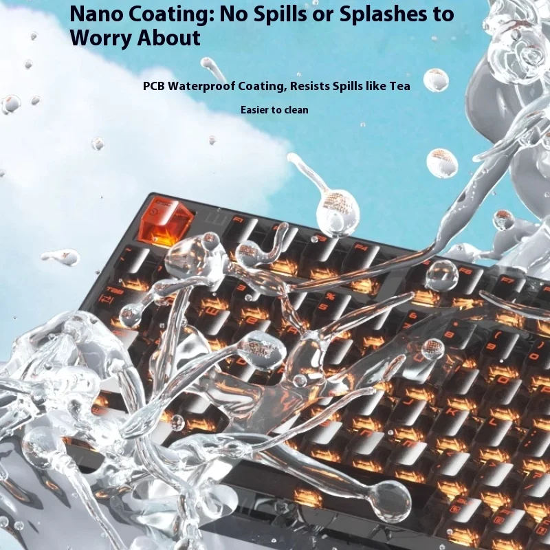 FL·ESPORTS APEX75HE Magnetic Axis Mechanical Keyboard Wired Fully Transparent Waterproof Keyboard 8KHz Custom Gaming Keyboard