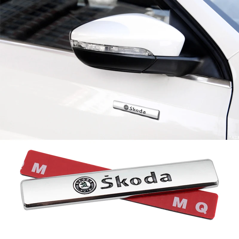 3D Aluminum Car Metal Strip Sticker Body Decoration Sticker for Skoda Fabia Vision Leon Octavia Superb Karoq Ibiza Accessories