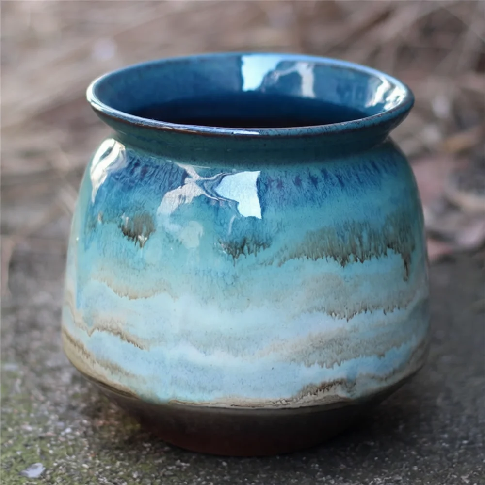 Breathable Yixing Zisha Planter Decorative Ceramic Flower Pot Succulent Basin Orchid Bonsai Minimalist Home Desktop Pot