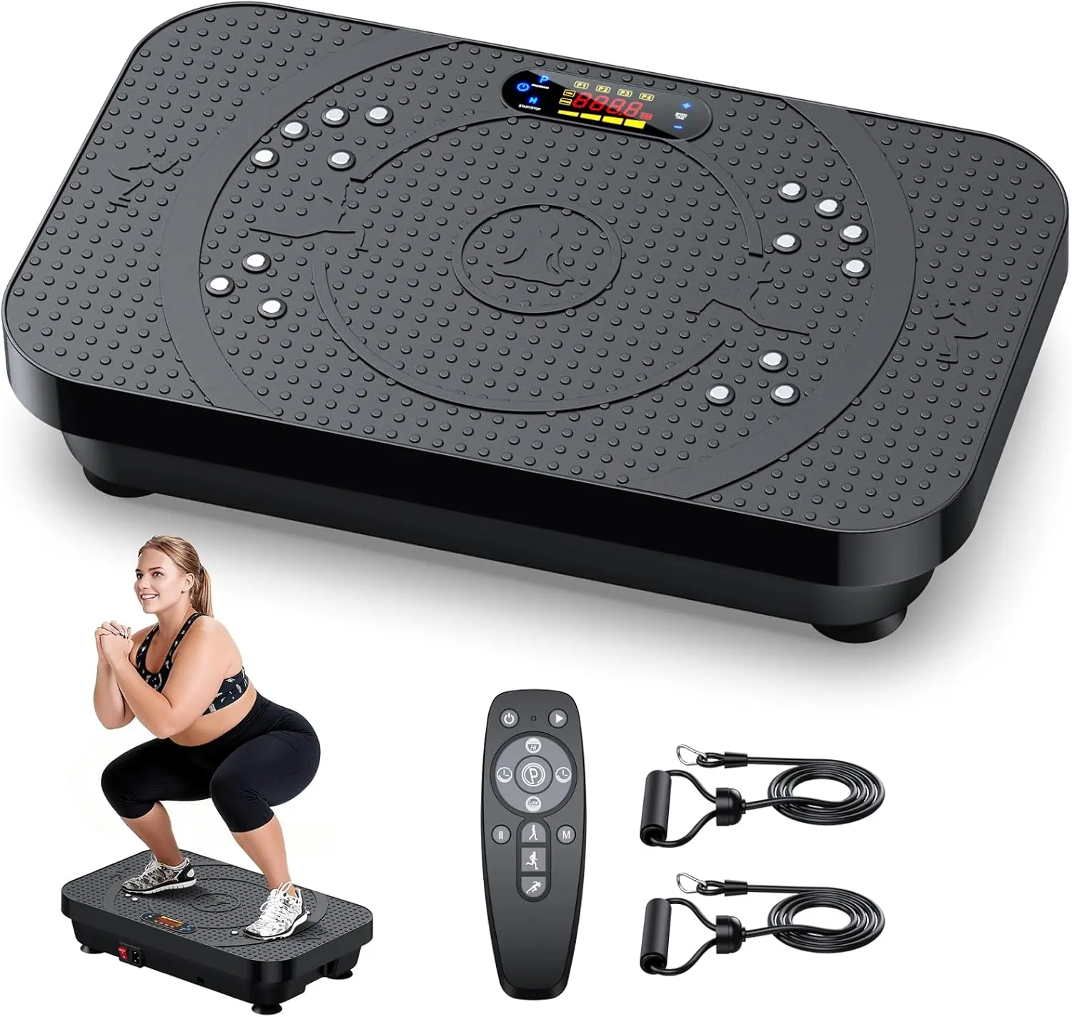 

Vibration Plate Exercise Machine -Full Body Shaker with Auto Mode, Acupressure Massage & Silicone Pedal, for Lymphatic Drainage,