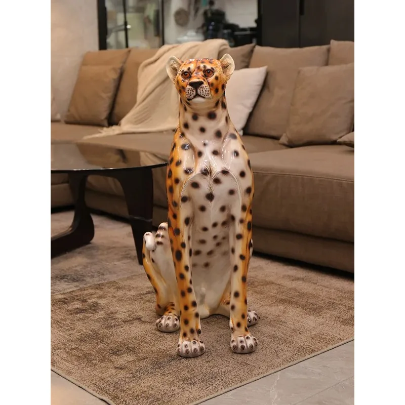Home Decor Leopard Statue Gardens Ornament Creative Courtyards Decorative Simulated Animal Sculpture Housewarming Opening Gift
