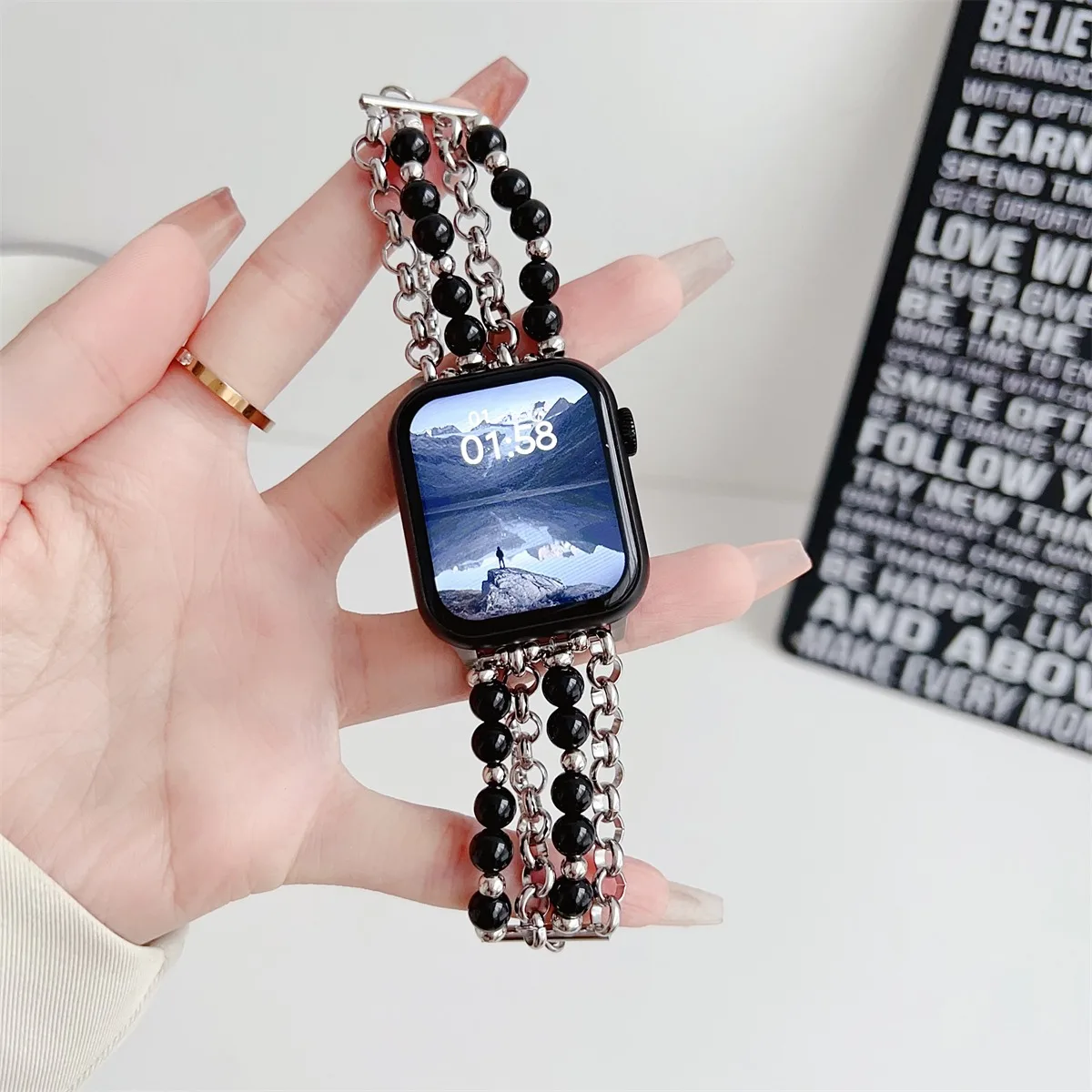 Correa de reloj de acero inoxidable para iWatch Series 10/9/8/7/6/5, correa de reloj de pulsera de moda de 42/44/45/46/49 mm, 38/40/41 mm_voghion.com