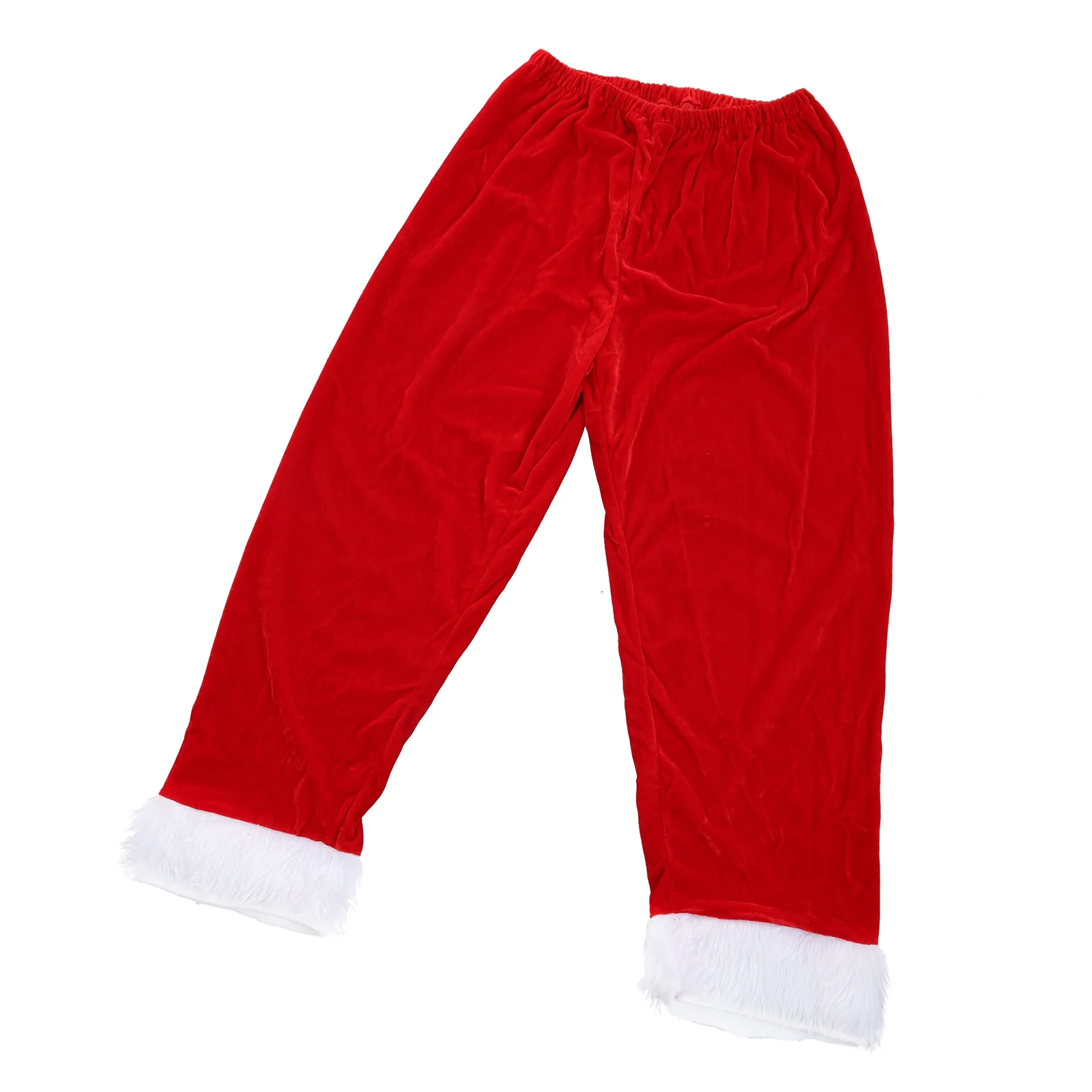 Männer Weihnachten Lange Hosen Cosplay Hosen Santa Claus Weihnachten Urlaub Samt Rote Hosen Festival Kostüm Festival Nachtwäsche – Detail 8