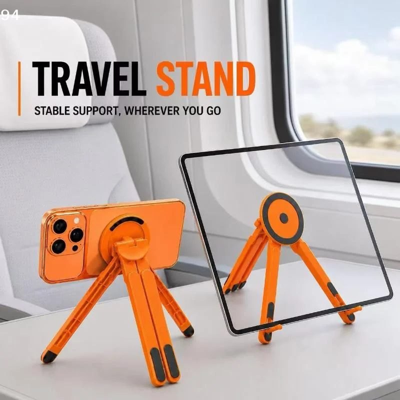 1Pcs Foldable And Rotating Portable Magnetic Aluminum Alloy/Plastic Multifunctional Phone Stand Tablet And Laptop Desktop Stand