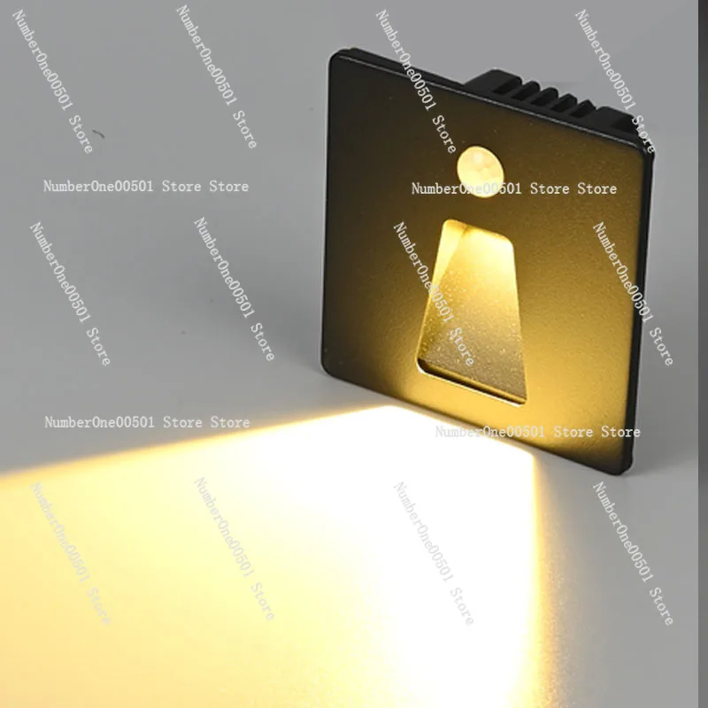 86 Recessed Magnetic Kick Light Human Motion Sensor Step Light for Stairs Hallway