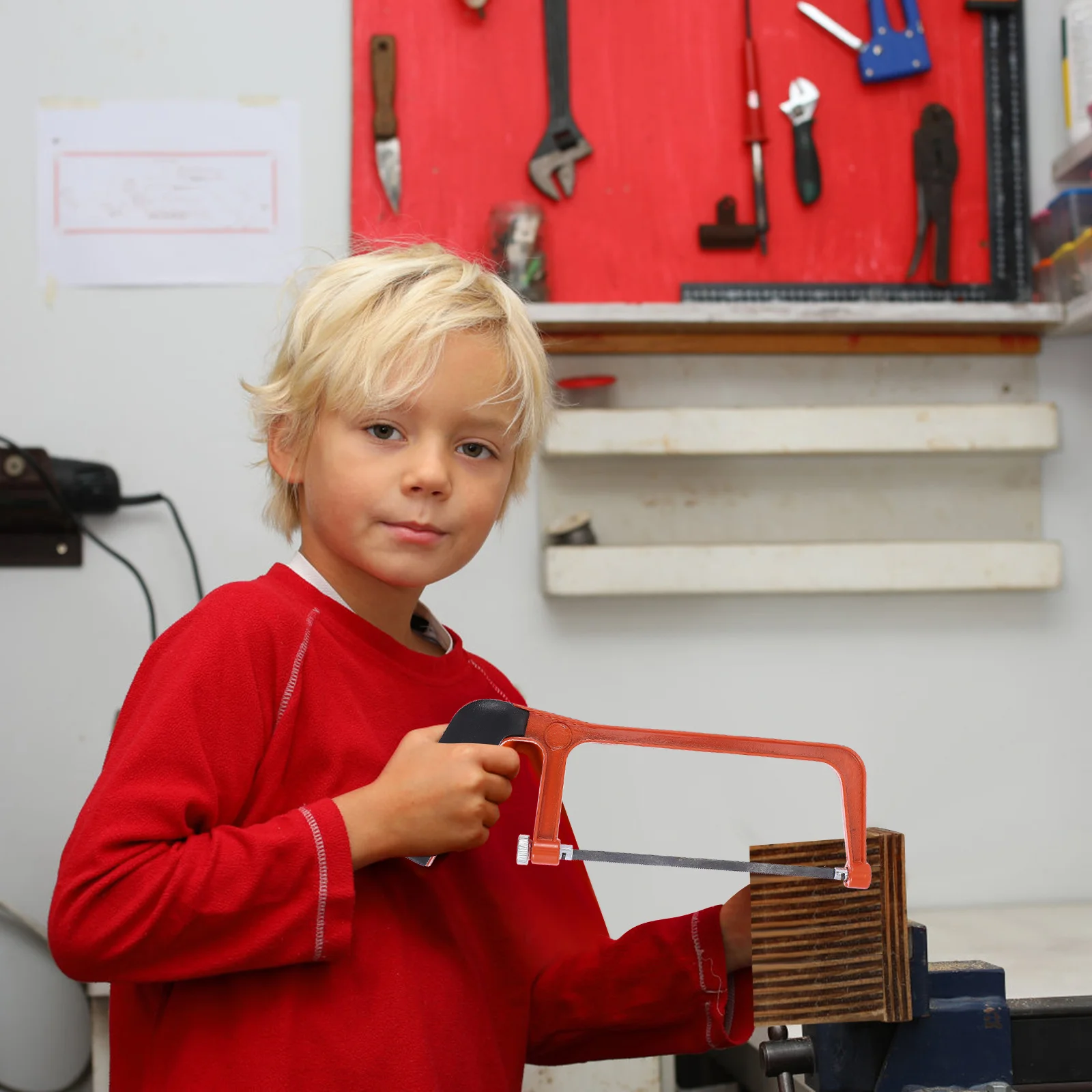 1Set Mini-ijzerzaag met antisliphandgreep DIY Houtbewerking Handzaag Stevige structuur Snel snijden Tuinreparatietool voor kinderen en