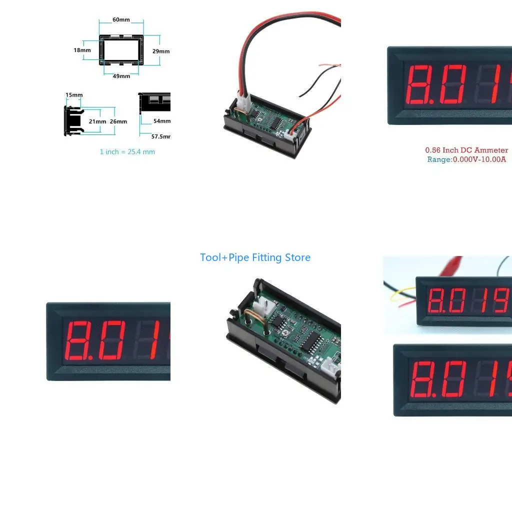 F92B 0.5 Inch LED Digital Ammeter 0-9.999A(10A) 4-30V 4 Digit Amp Current Mete