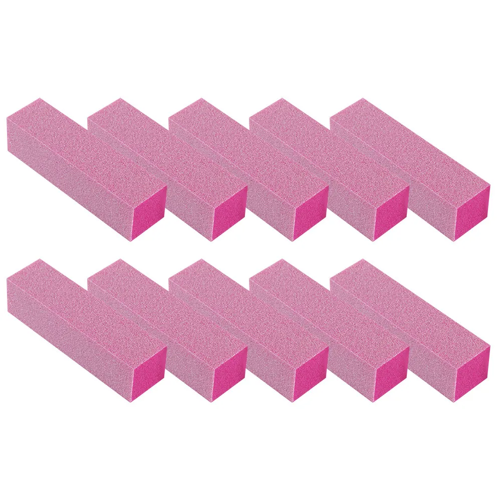 10Pcs Nail Buffer Sponge Emery Board Four-Side Shiner Polisher Portable Nail File Tool for Home Salon Manicure Pedicure