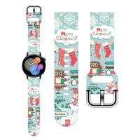 MINISO 20mm Christmas 2 printed watch strap for Samsung Galaxy Watch 7 6 5 Band Replaceable Bracelet for Xiaomi Huawei Watch
