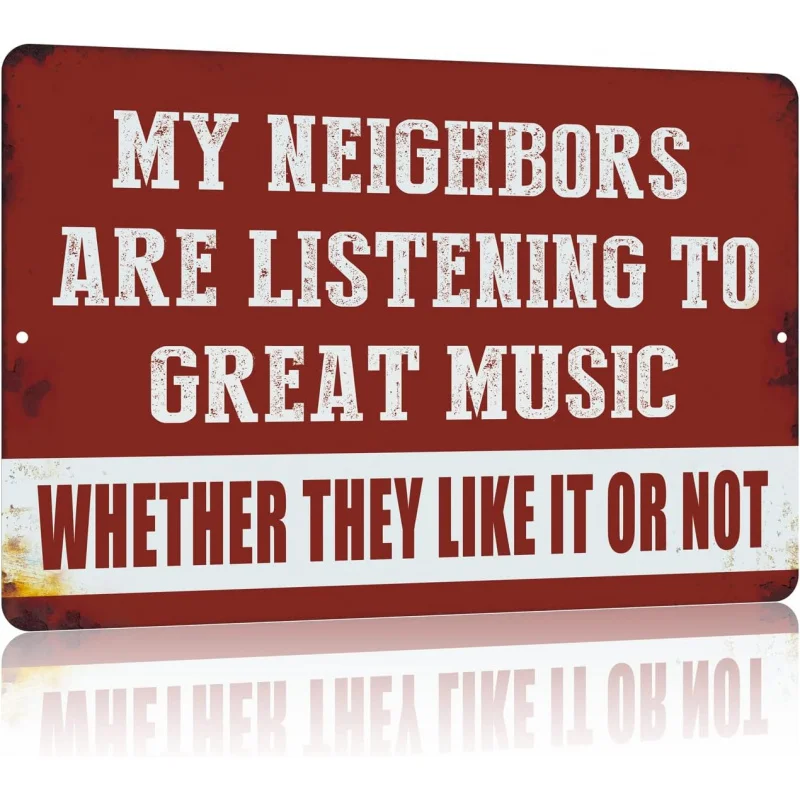 

Iron Painting Interesting Metal Logo Retro Men's Cave Decoration Funny Music Garage Bar Wall 12 X 8 inches