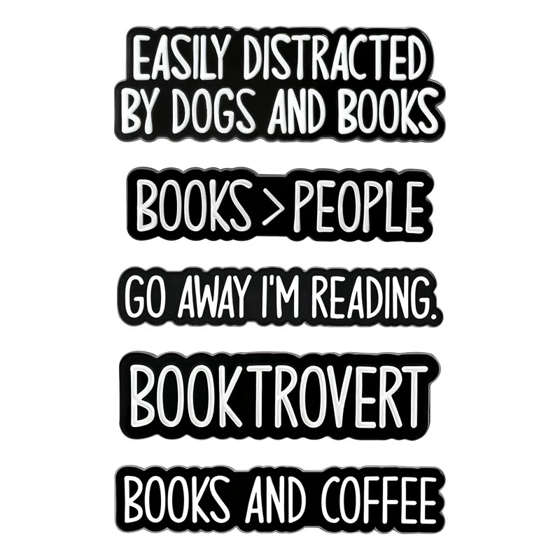 Creative book theme, fun brooch, book lovers, English quotes, badges, simple and versatile letter brooch accessories