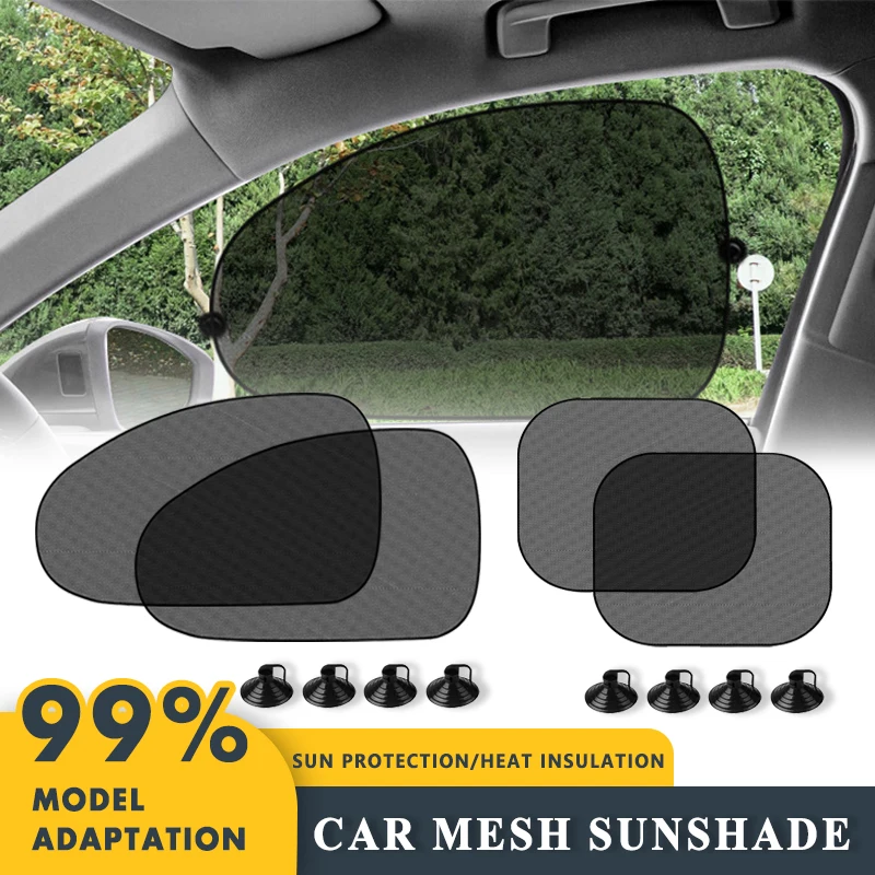 

4pcs Car Sunshade Curtains Universal Side Window Shades Mesh Net Sunshade Auto Accessories Protection Visor Shield Products