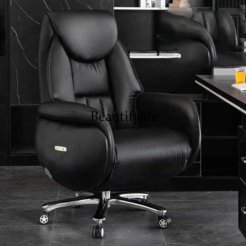 NQ52  Electric boss chair massage ventilation heating reclining nap leather high-end office business chair