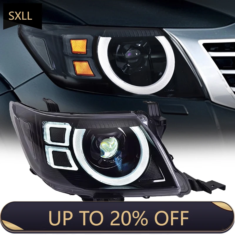 

SXLL Light Emitting Diode Headlights 2011-2014 Headlights Hilux DRL Turning Signal High Beam Angel Eye Lens Assembly Headlights
