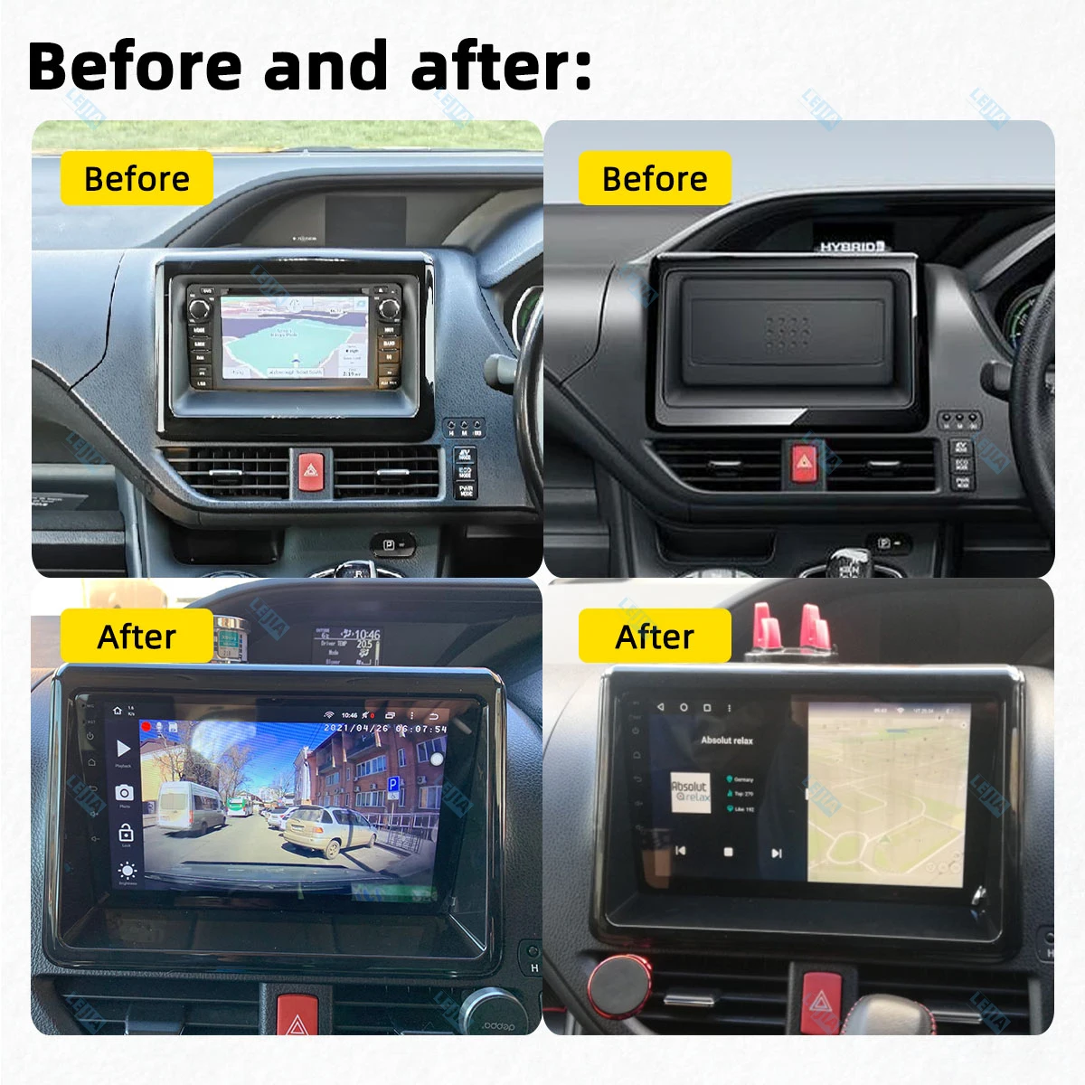 Radio Stereo mobil Android 2 DIN, pemutar Multimedia mobil navigasi GPS auto Radio untuk Toyota Noah Esquire Voxy 2014-2019 10.1 inci WIFI