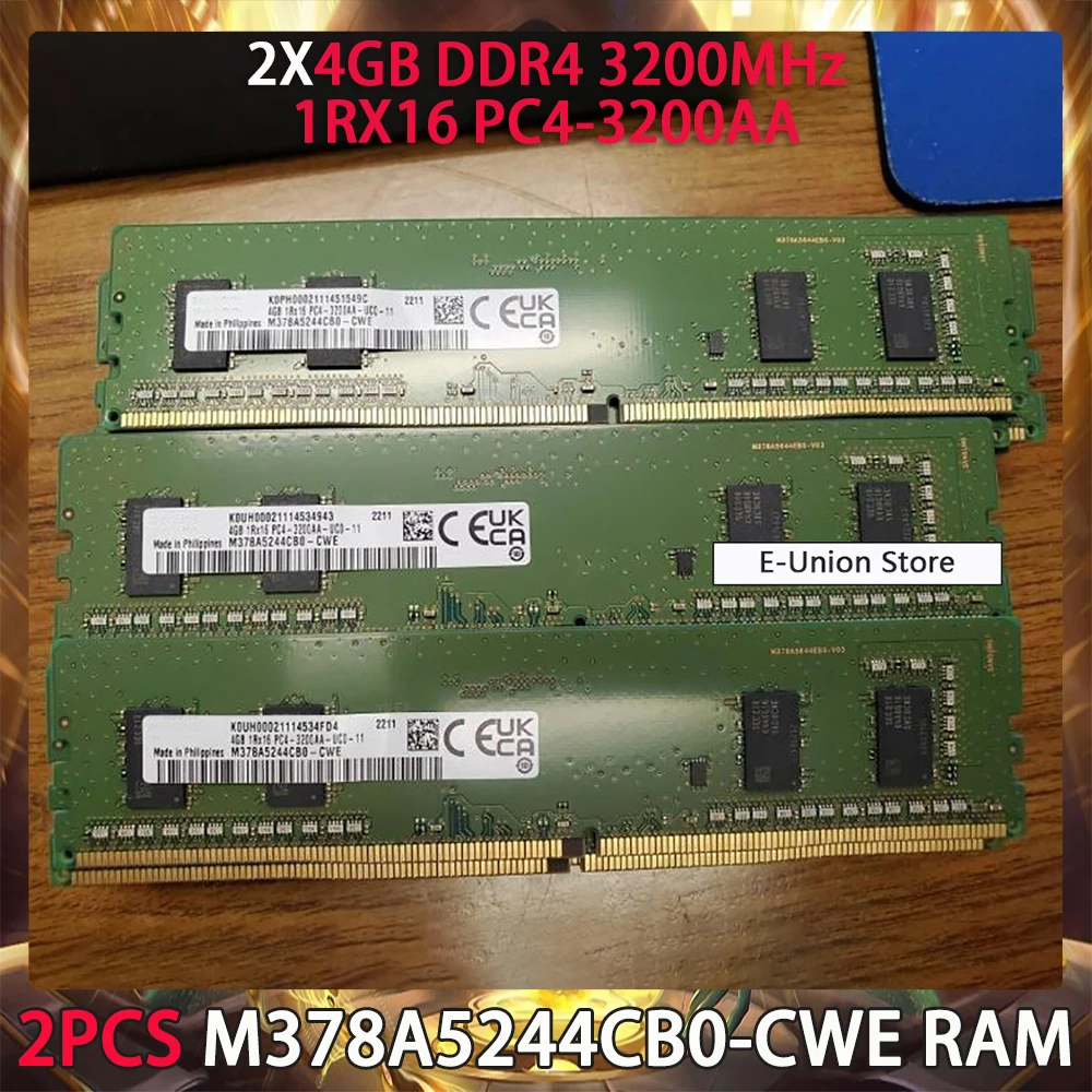 2PCS M378A5244CB0-CWE RAM For Samsung 4GB DDR4 3200MHz 1RX16 PC4-3200AA Desktop Memory Works Perfectly Fast Ship High Quality