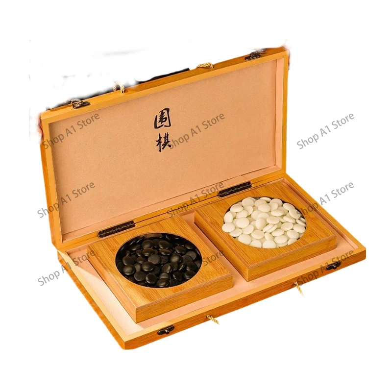 Go Chessboard Set Children Beginner Black and White Gobang Adult Student Wooden Folding Portable Chessboard