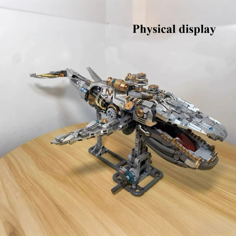 MOC Mechanische Walvis Model Bouwstenen Set Gear Linkage Diepzeedieren Bionische Dieren Bakstenen Puzzel DIY Speelgoed Kid Geschenken